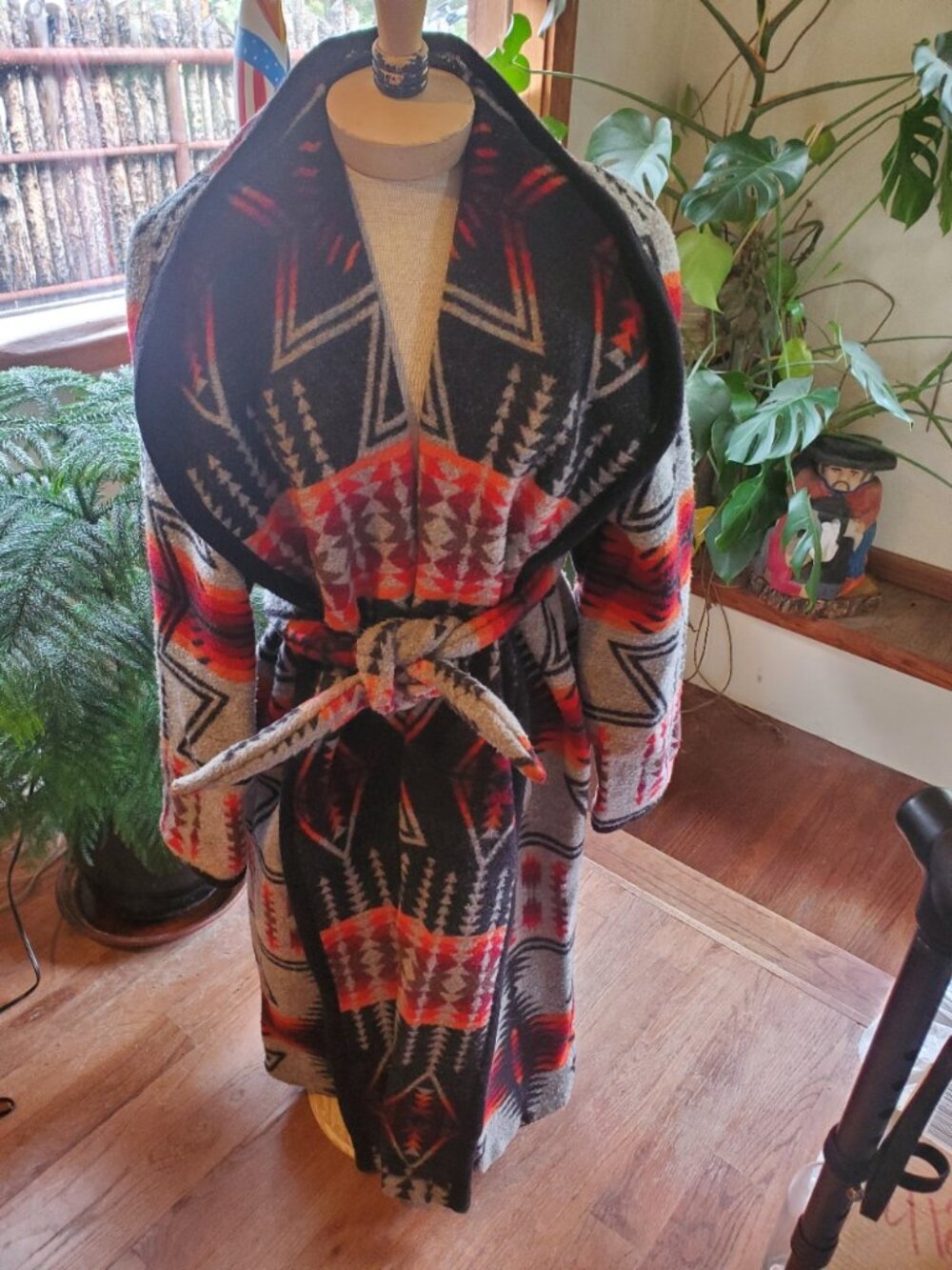 Vintage Navajo blanket robe coat